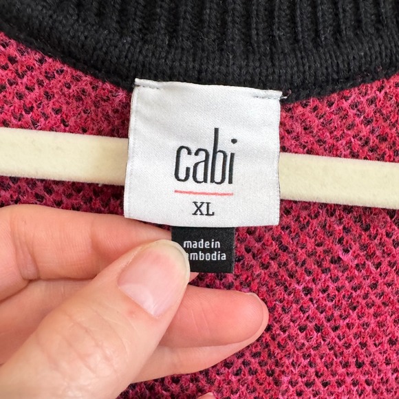 Cabi Women XL Rococo Floral V Neck Sweater Boho Preppy Bright Knit Soft - Picture 3 of 8